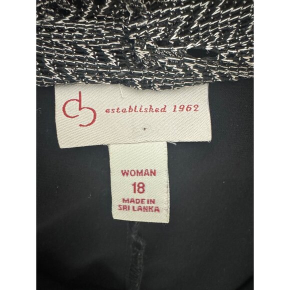 Black Silver Crocheted 1-Piece‎ Jacket Dress Size 18W 2X Mother Bride Groom Plus - Picture 5 of 9